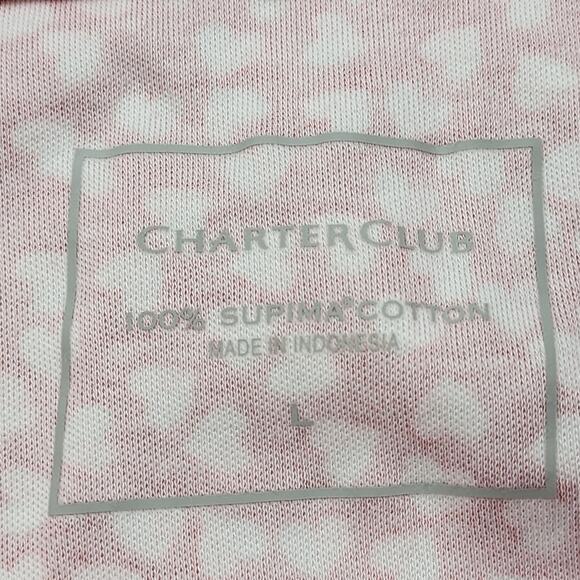 Charter Club Top Womens M Red Heart Print Pima Cotton Button-Shoulder Pullover - Picture 4 of 9